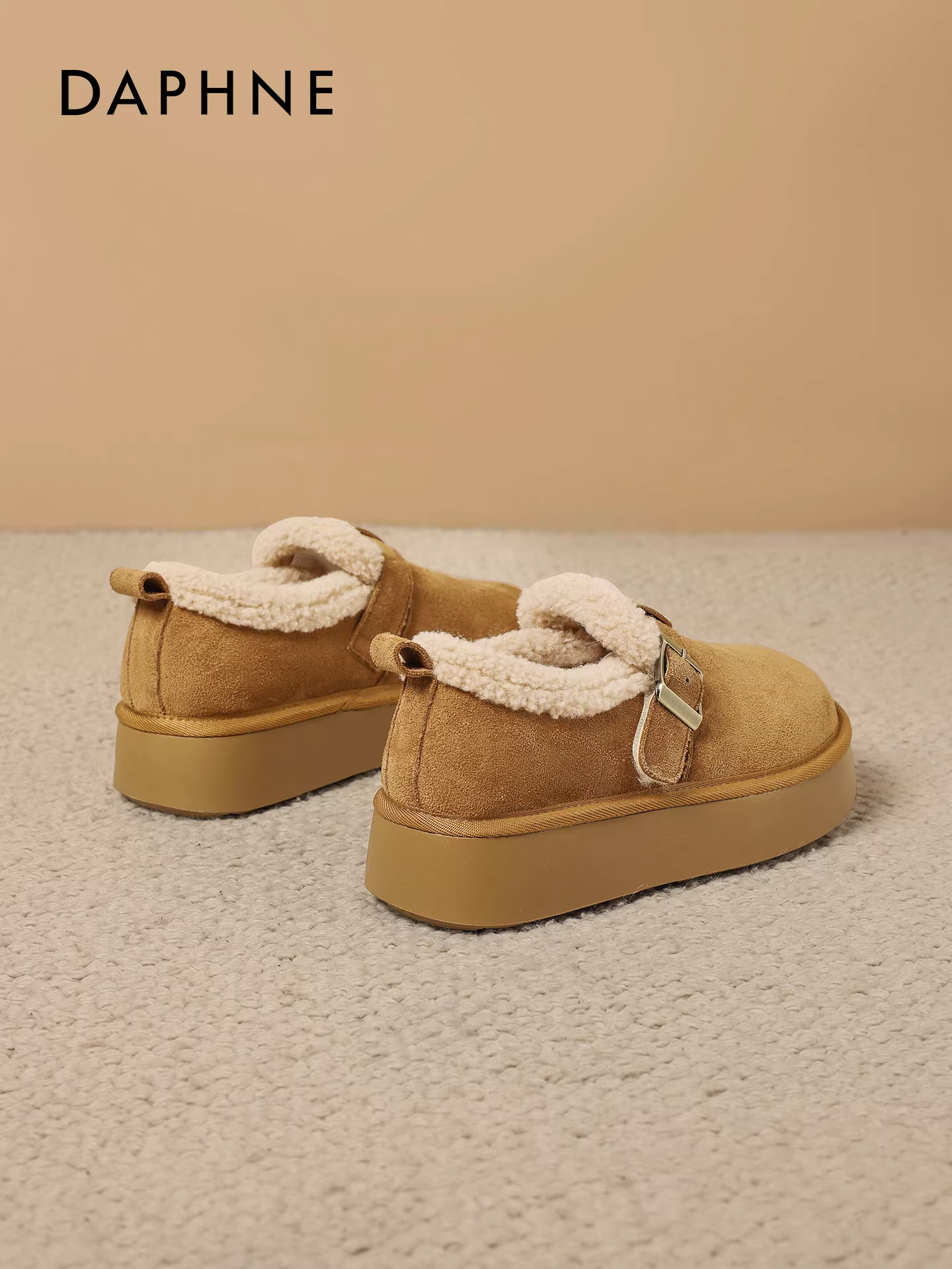 Giày nữ đế dày kiểu Birkenstock siêu hot của Daphne, giày bốt mùa đông mới 2025 kiểu lười đi trong nhà, giày cotton nữ.