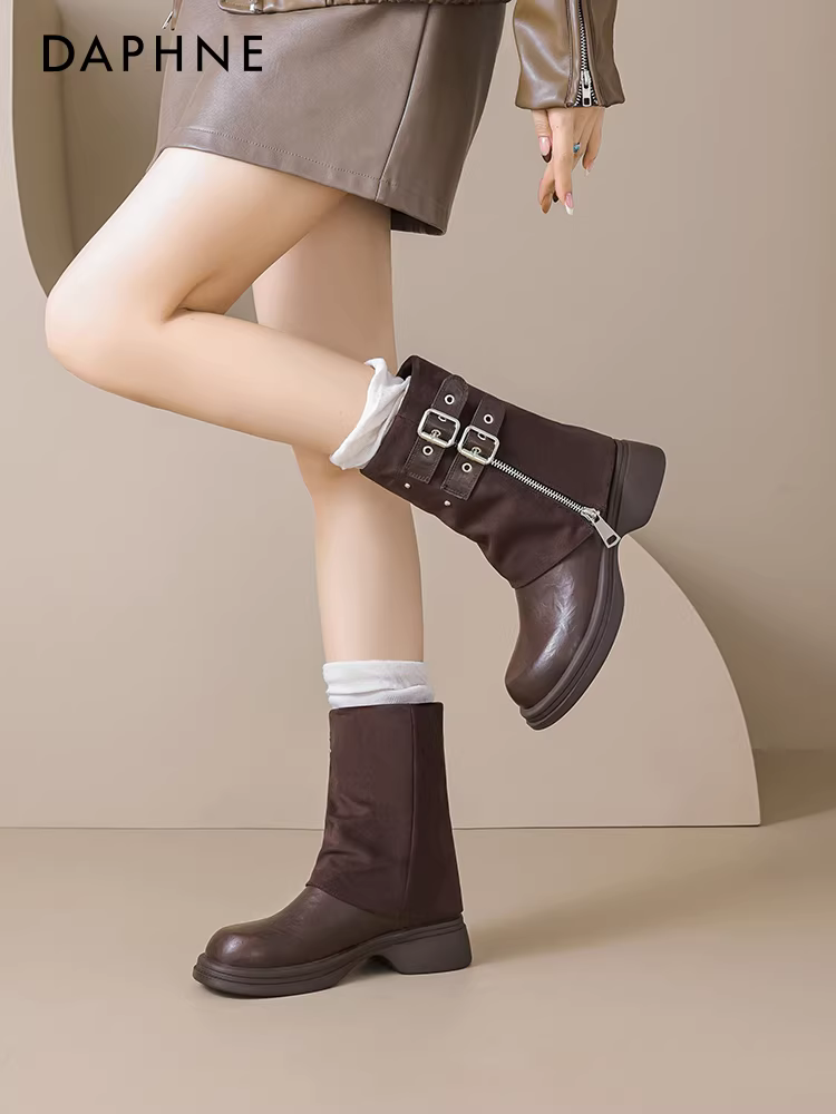 Giày bốt ngắn Daphne Maillard dành cho nữ mùa hè 2025, kiểu mới đế dày, đa năng, phong cách miền Tây, dễ mang khi đi du lịch Tân Cương