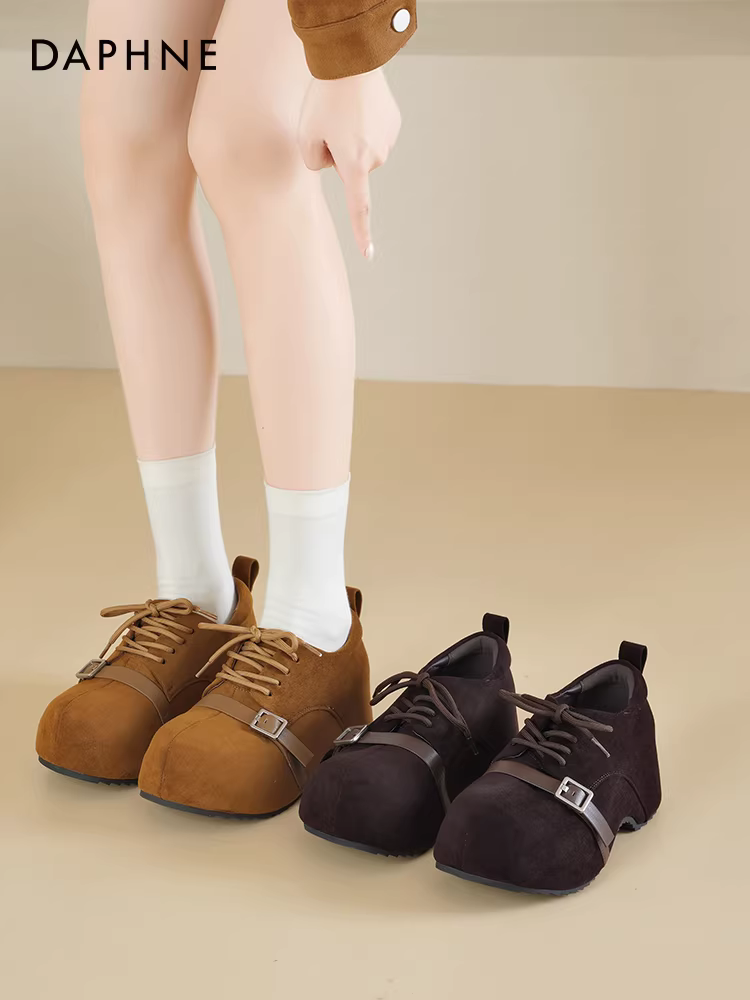 Giày nữ kiểu Birkenstock độc đáo của Daphne, mẫu mới xuân thu 2025, giày lười đế dày tăng chiều cao, giày đế dày phong cách Anh.