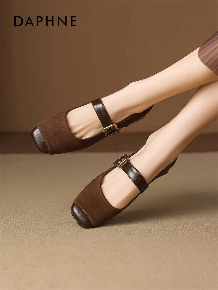 Giày Daphne Ballet Mary Jane dành cho Nữ 2026 Mùa Xuân Mới Vintage Đẹp Giày Đơn Thanh Lịch Đi Làm Giày Da