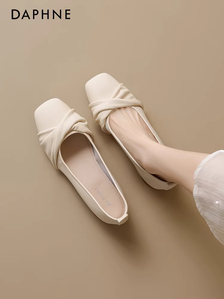 Giày bệt Daphne miệng nông dành cho nữ 2026 giày lười mùa xuân mới giày ba lê đế mềm giày Mary Jane kiểu Pháp dành cho mẹ