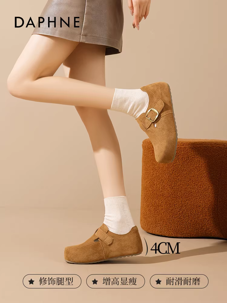 Giày Daphne nữ 2025 kiểu Birkenstock mới thịnh hành, đế dày, ôm chân, mùa thu đông, đa năng, đi chơi, dành cho bà bầu, giày đơn.