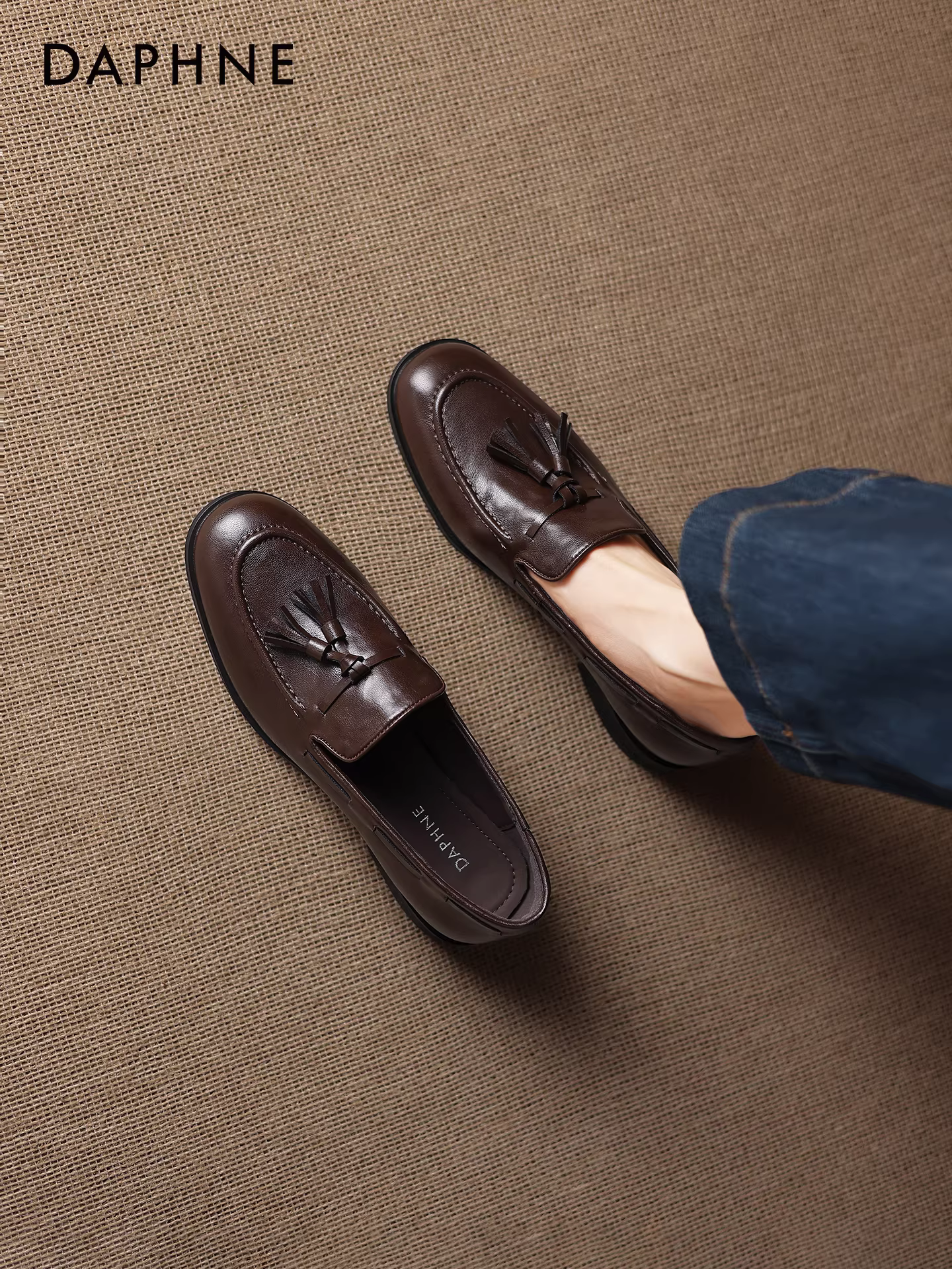 Giày bệt Daphne kiểu dáng mới 2025 dành cho nữ, siêu mềm mại, thoải mái, phong cách Anh, giày da nhỏ, giày lười đi làm, đế mềm
