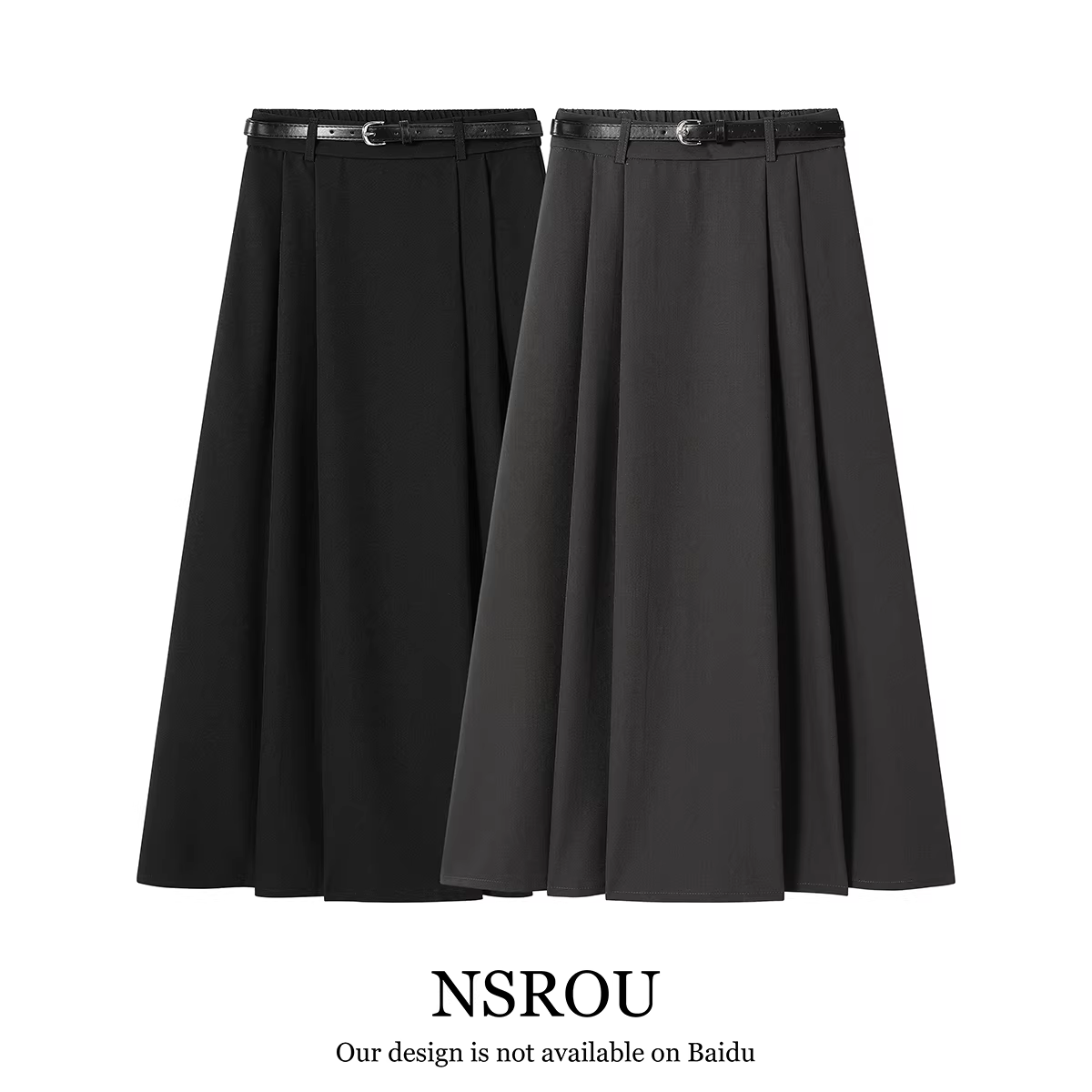 Bộ váy bút chì nữ xuân thu cổ điển đa năng, cạp cao, dáng suông, tôn dáng, dài, xếp ly, kiểu dáng chữ A