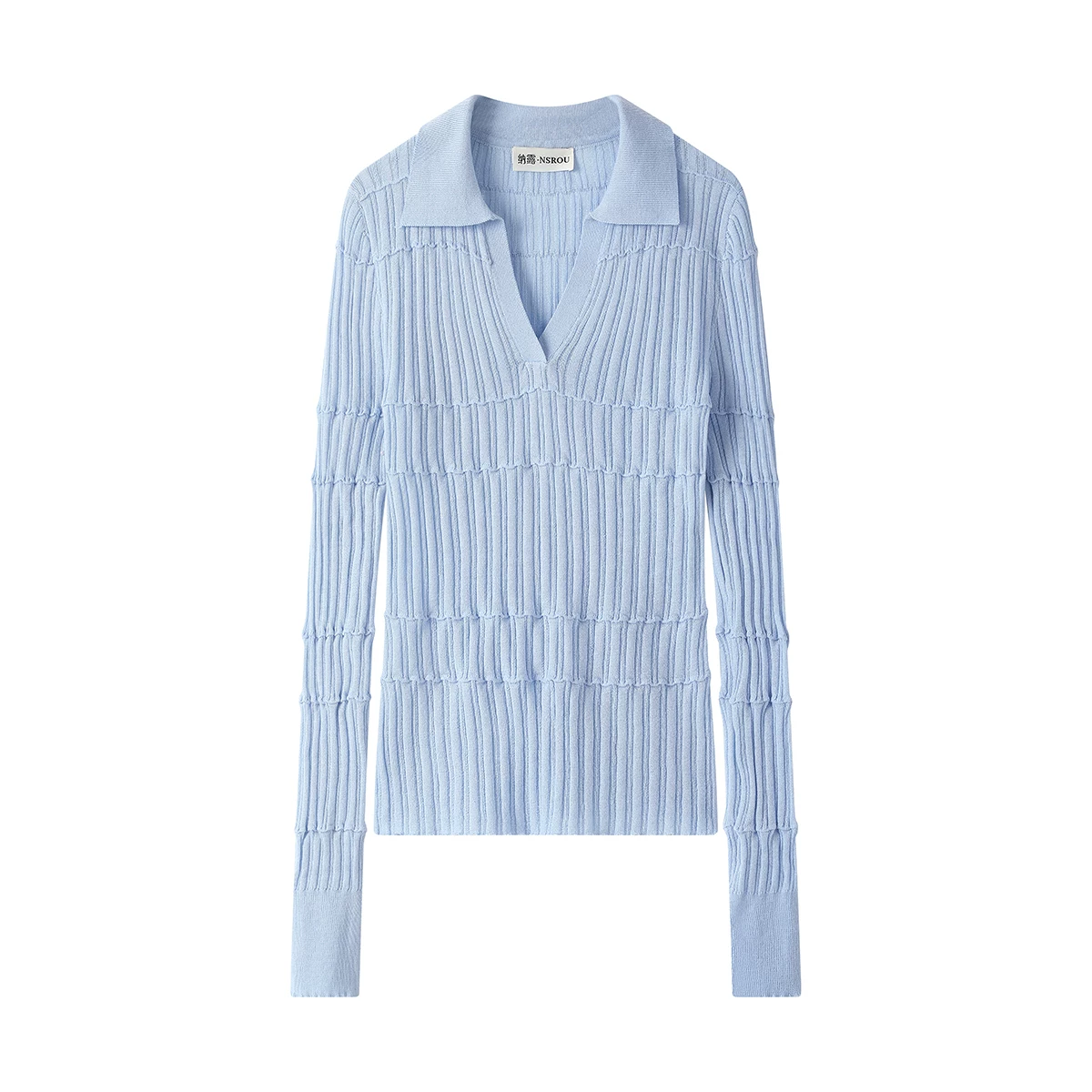 Áo dệt kim NSROU sành điệu và gợi cảm với kiểu dáng ôm sát dành cho nữ, áo thun dài tay ôm sát mùa xuân hè.