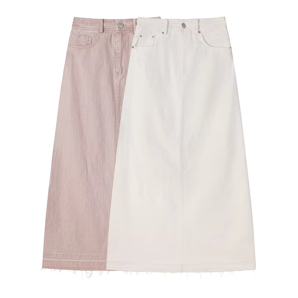 Váy denim dáng chữ A dài, cạp cao, tôn dáng kiểu Hàn Quốc dành cho nữ, váy ôm hông cao cấp mới mùa xuân hè