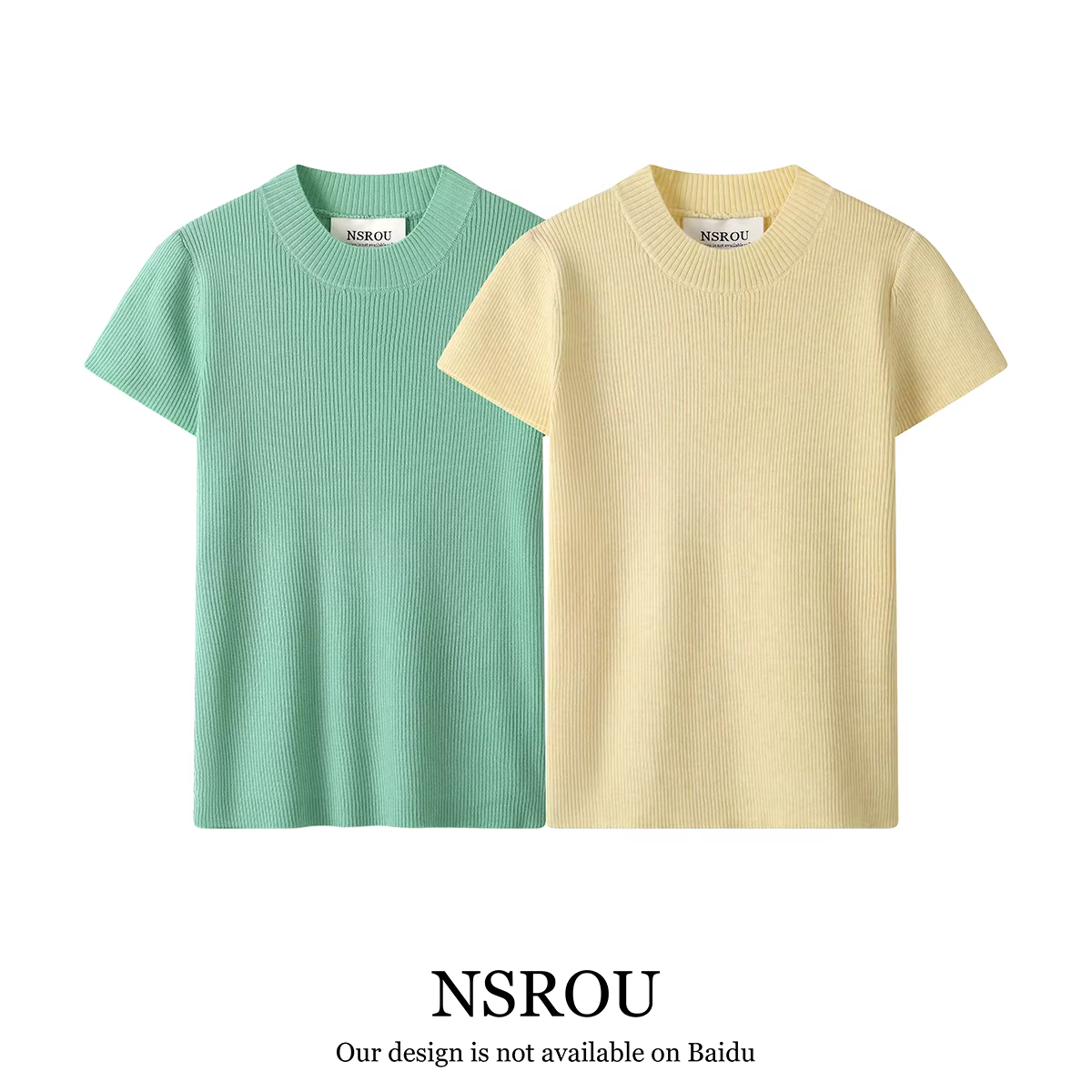 NSROU niche độc đáo, siêu xinh, áo dệt kim ngắn tay, áo thun nữ mặc trong mùa xuân hè, áo thun tay bồng