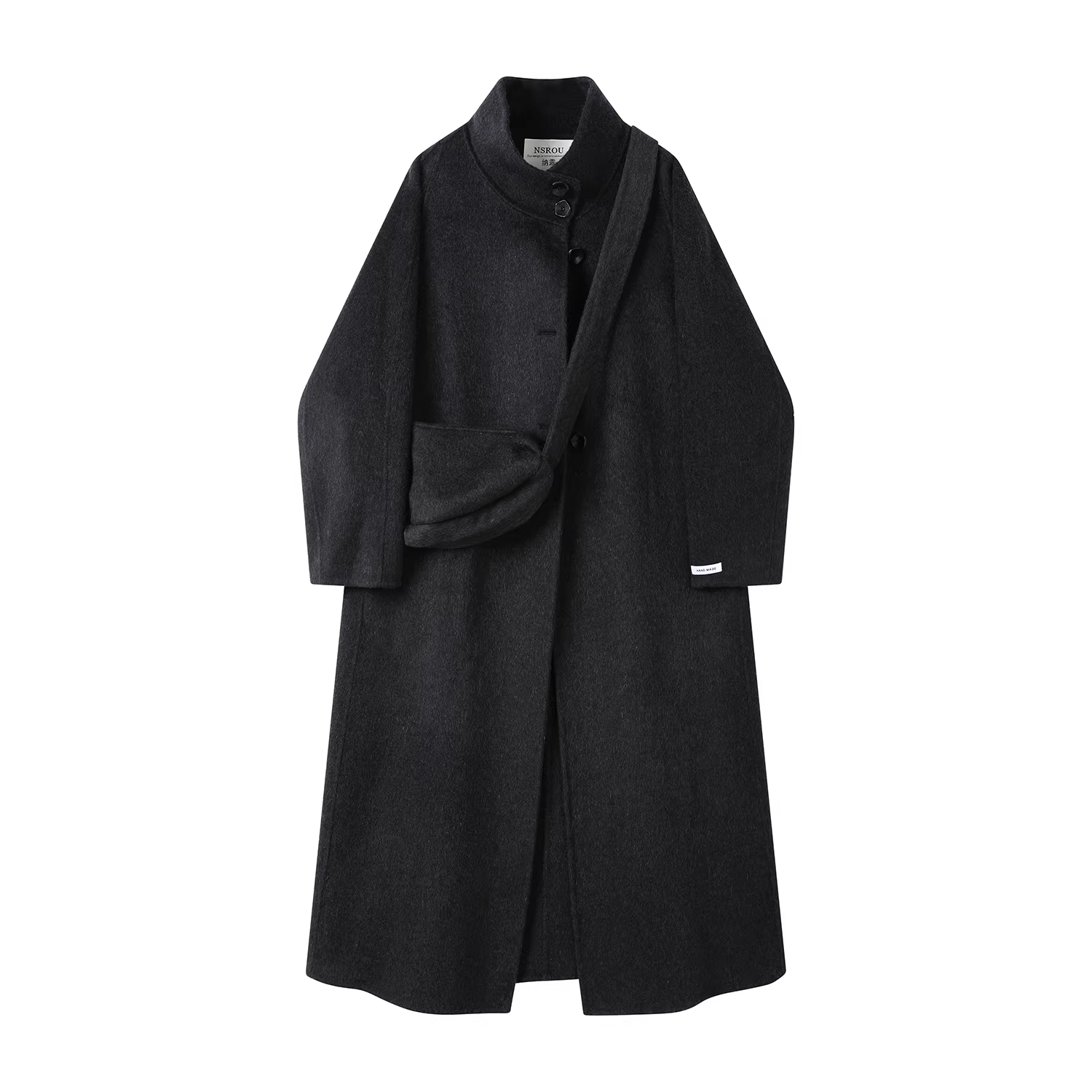 Áo khoác len dáng rộng đa năng phong cách retro Hàn Quốc dành cho nữ, áo khoác dài cao cấp mùa thu đông