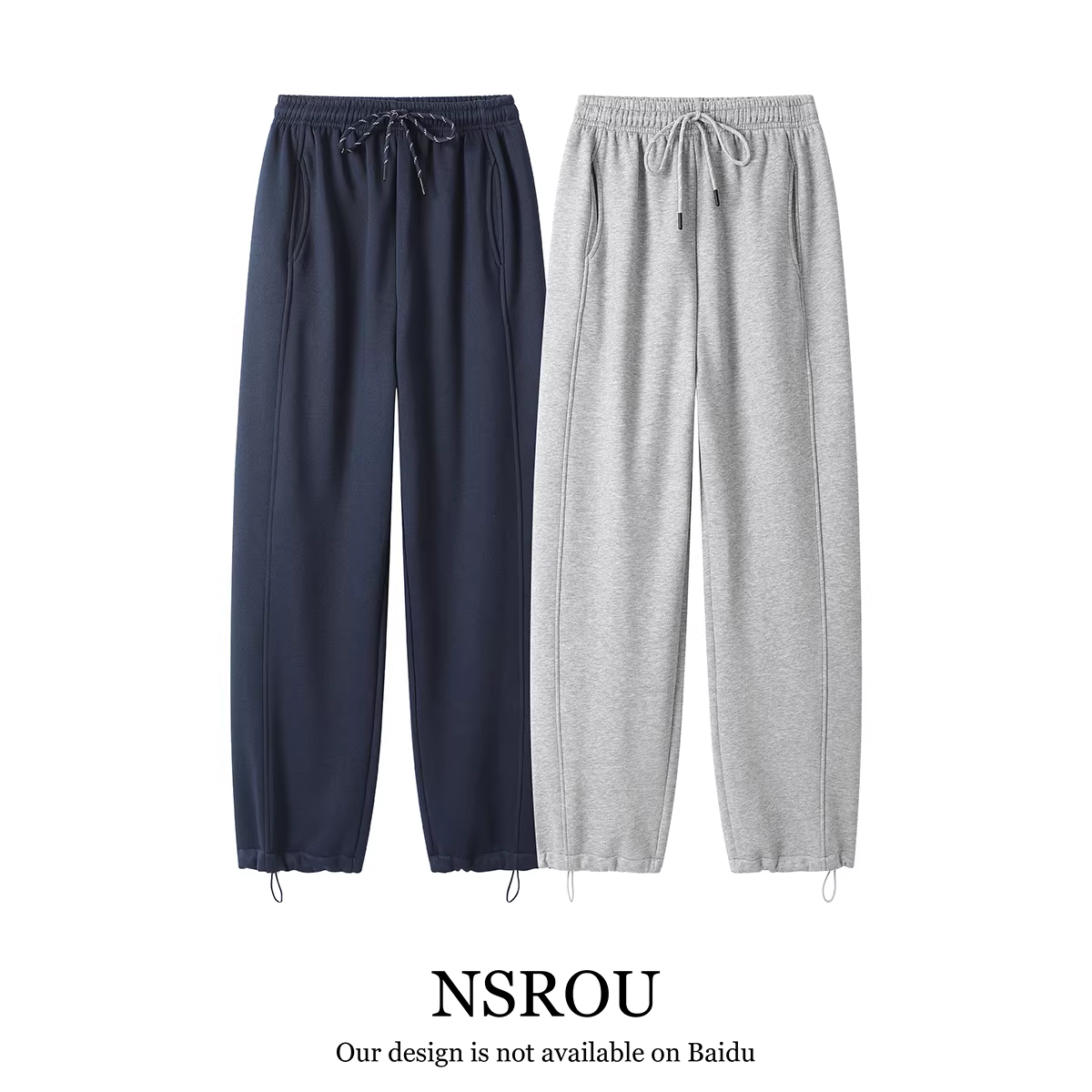NSROU Quần thể thao dáng rộng phong cách Hàn Quốc có lót lông cừu kiểu dáng thẳng dành cho nữ mùa thu đông Quần jogger thể thao dáng rộng thoải mái