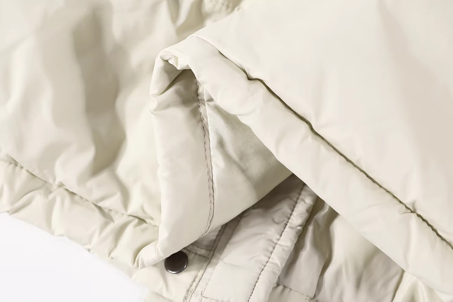 Áo khoác ngắn màu trắng giản dị, thon gọn, thanh lịch, nhẹ nhàng, nhỏ nhắn dành cho nữ, áo khoác lông vũ cao cấp mùa thu đông.