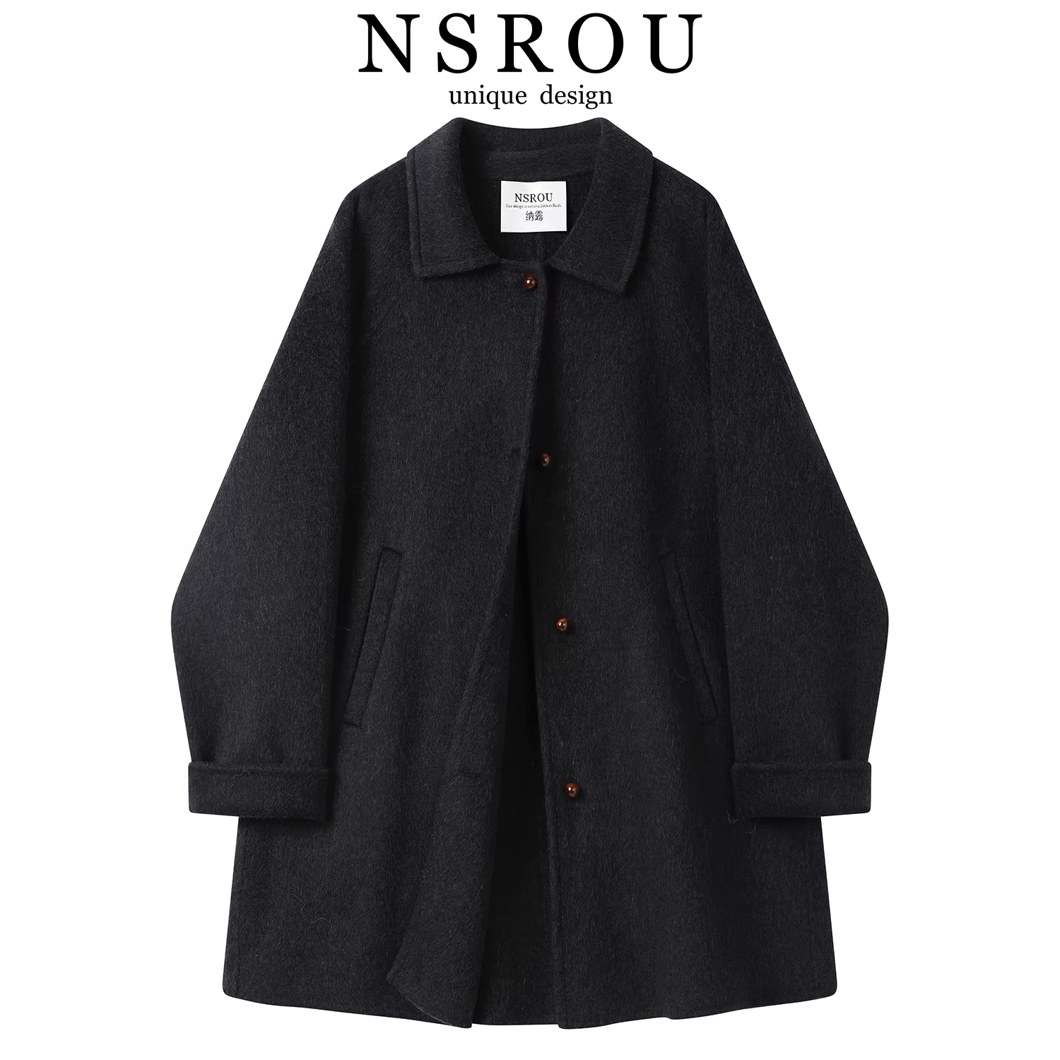 Áo khoác len dài vừa cổ điển kiểu Hàn Quốc dành cho nữ, mùa thu đông, cao cấp, siêu phong cách, áo khoác đi làm