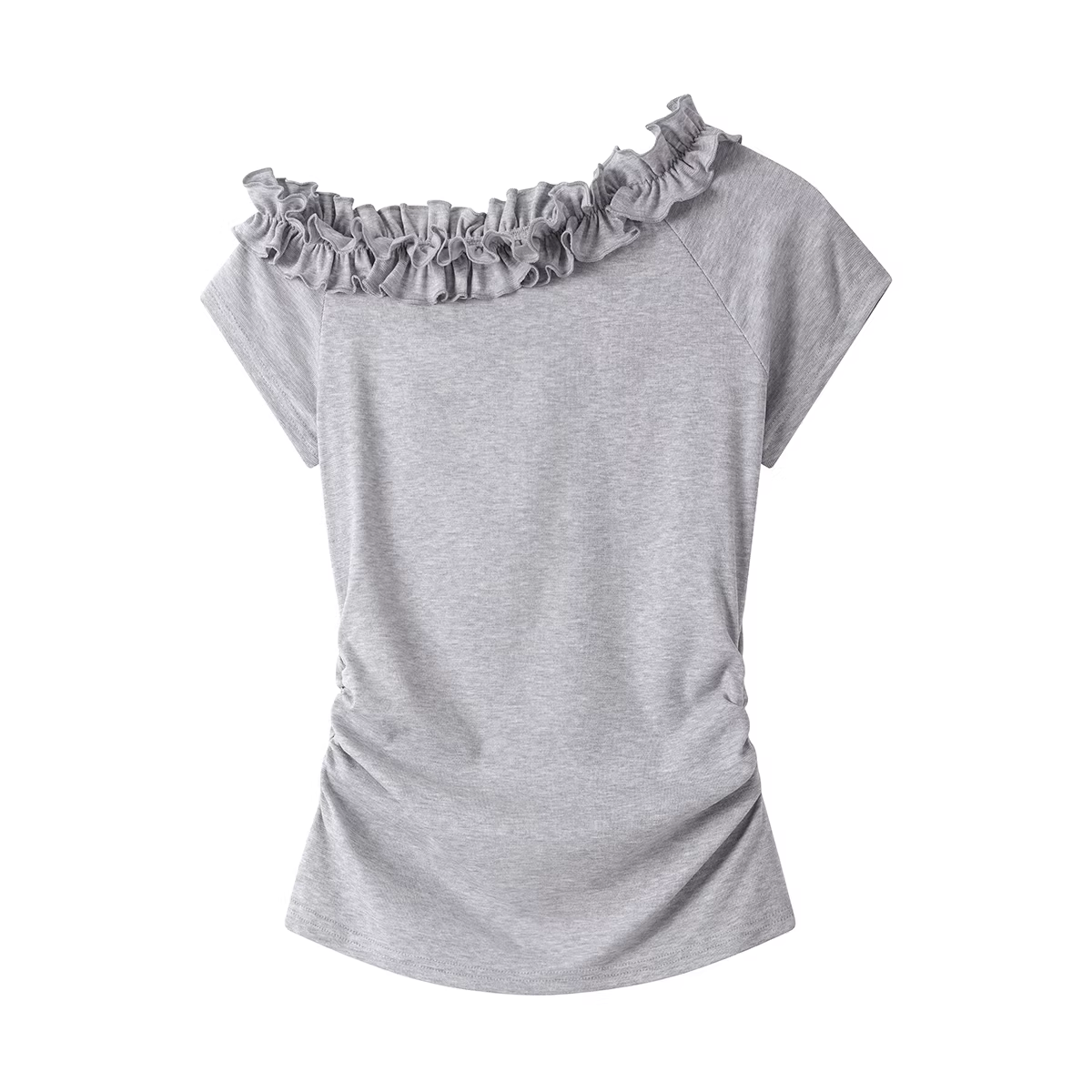 Áo len nữ tay ngắn, thiết kế độc đáo, kiểu trễ vai, áo lót mặc trong mùa hè mới, bán chạy