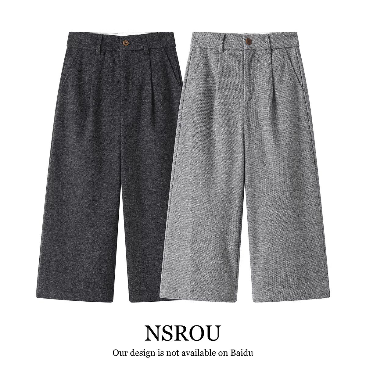 Quần ống rộng bằng len đa năng, rộng rãi và phong cách Hàn Quốc dành cho nữ, quần short dáng thẳng thông thường dành cho người nhỏ nhắn mùa thu đông.