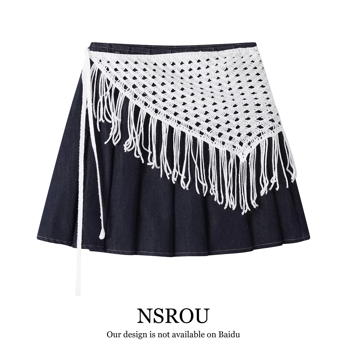 Váy denim cao cấp kiểu Mỹ có xếp ly, lưng cao, tôn dáng, váy chữ A kiểu Hàn Quốc mới dành cho nữ mùa hè.