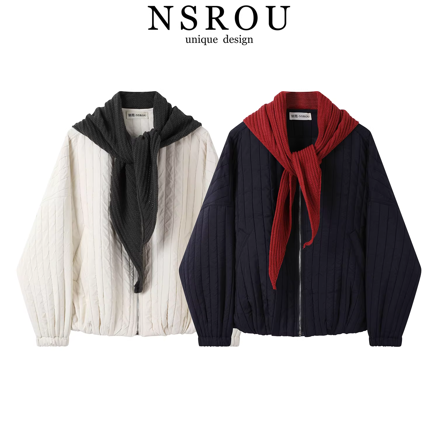 Áo khoác ngắn kiểu khăn choàng thanh lịch và trẻ trung theo phong cách Hàn Quốc dành cho nữ, mùa thu đông đầu thu áo khoác cotton đa năng thông thường giúp giảm béo