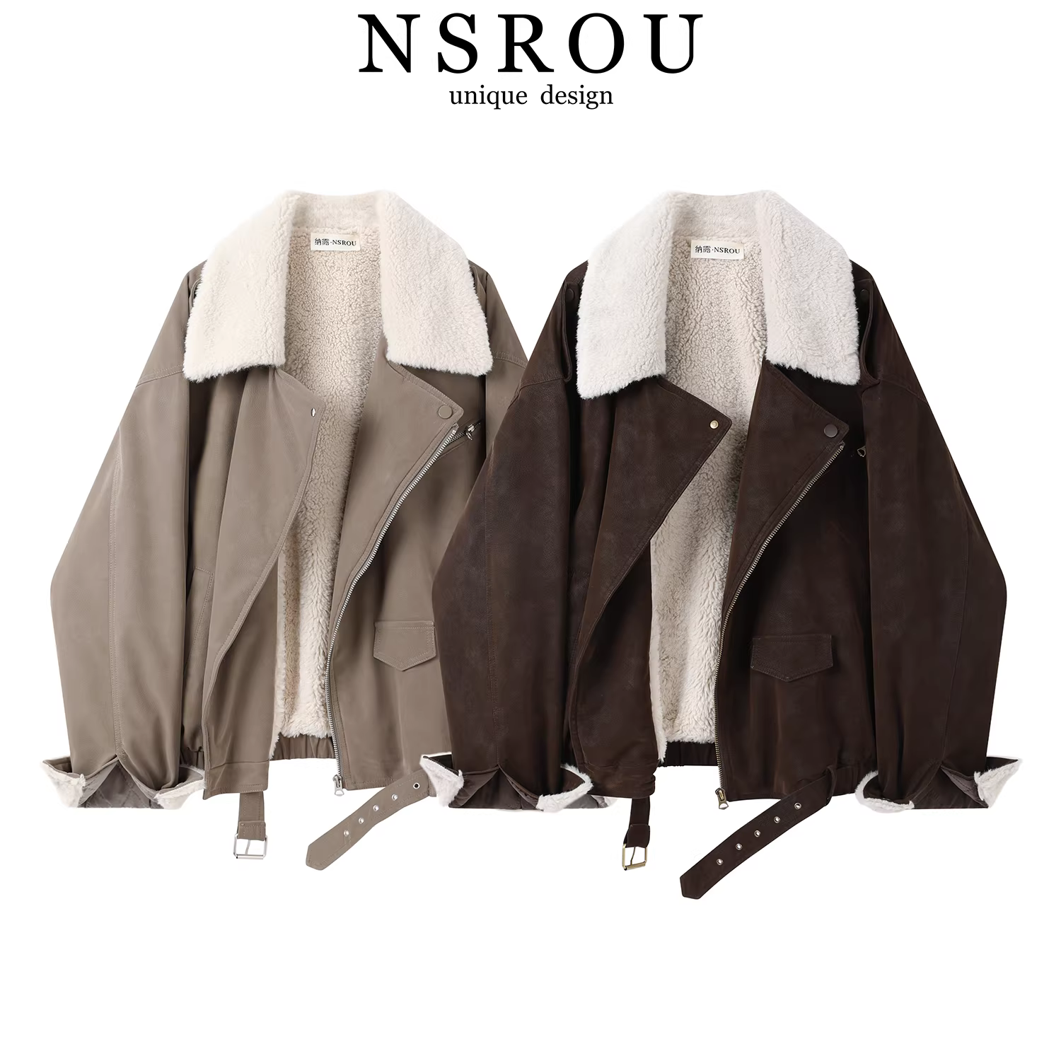 Áo khoác da ngắn cổ điển Melard bằng da nubuck và len cừu dành cho nữ, lót lông cừu mùa đông, kiểu áo khoác phi công