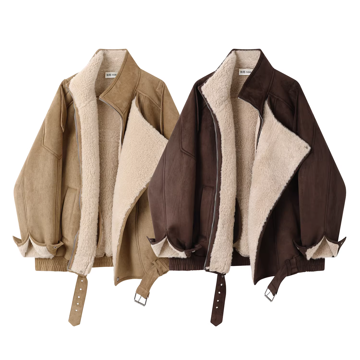 Áo khoác da ngắn lót lông Melard cổ điển dành cho nữ, kiểu dáng phi công mùa đông mới với lớp lót lông cừu.