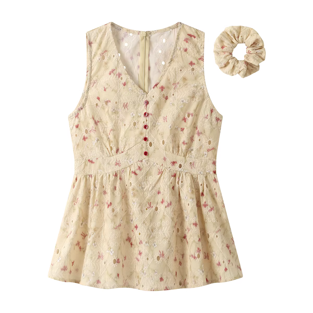 Bộ đồ hai mảnh kiểu Hàn Quốc cổ V trẻ trung, quần ống rộng, dành cho nữ, xu hướng hè 2025