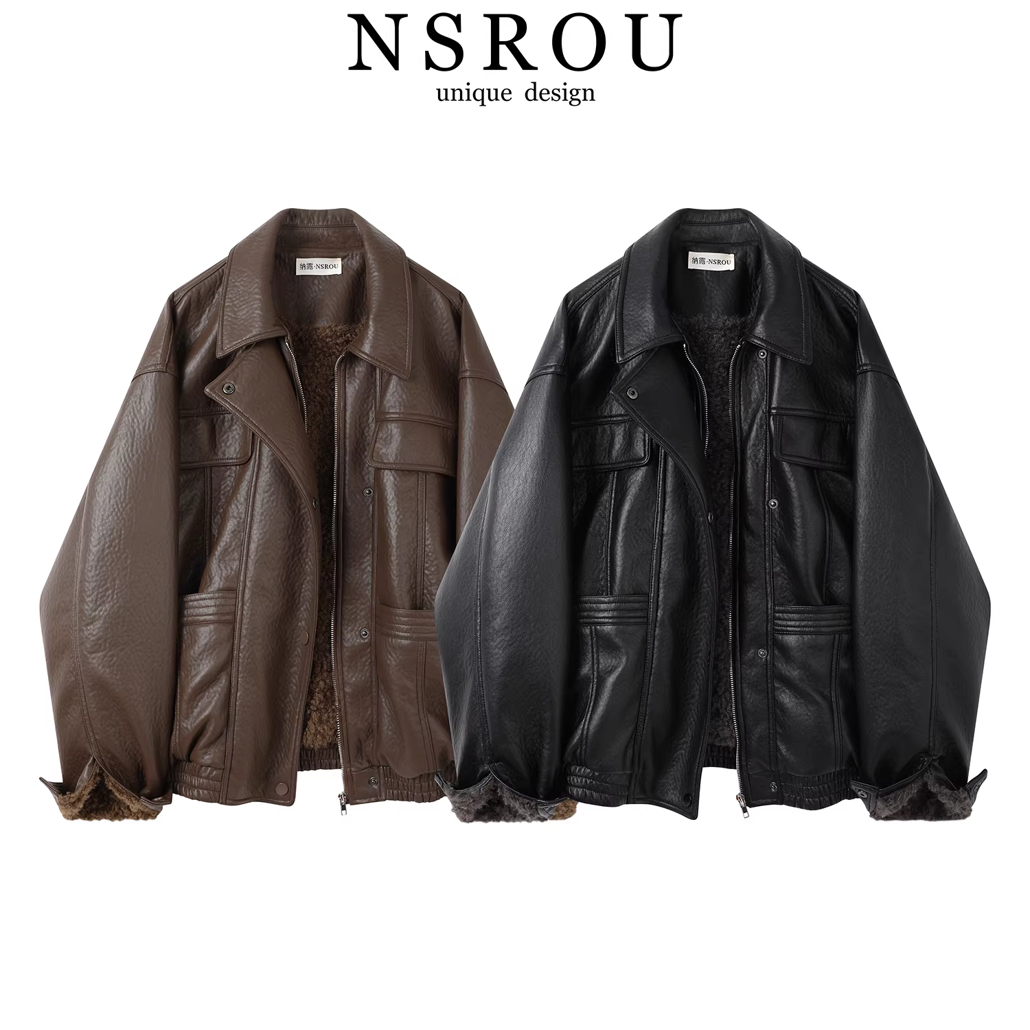 Áo khoác da có cổ nhung retro Maillard dành cho nữ, phong cách mùa đông mới, kiểu dáng ngắn kiểu Mỹ, áo khoác cao cấp và sành điệu