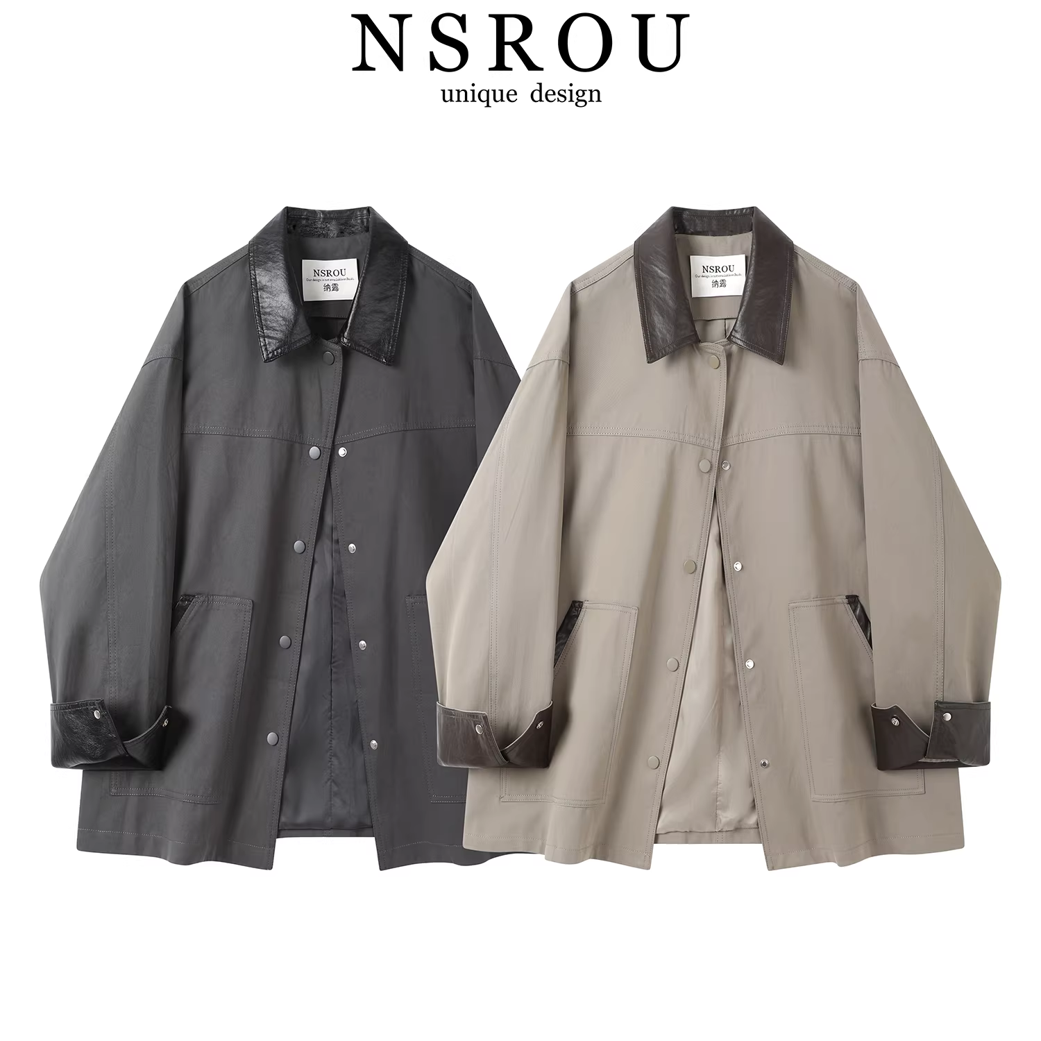 Áo khoác ngắn có cổ phối màu theo phong cách Anh dành cho nữ, áo khoác măng tô thời trang thu đông dành cho người nhỏ nhắn, thích hợp làm trang phục công sở