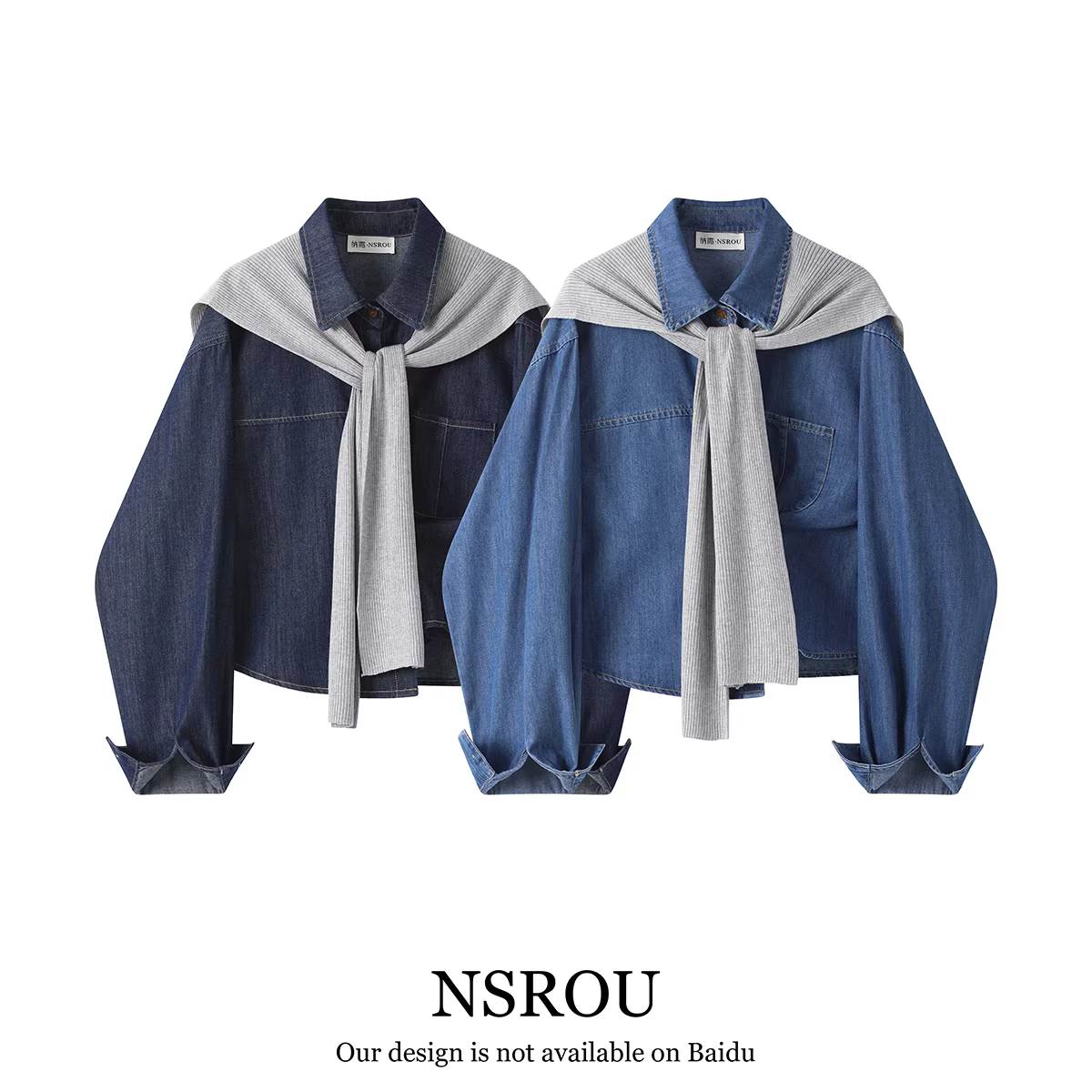 Áo khoác denim ngắn kiểu cổ điển cao cấp phong cách Hồng Kông dành cho nữ, áo đa năng mới cho mùa xuân và mùa thu.