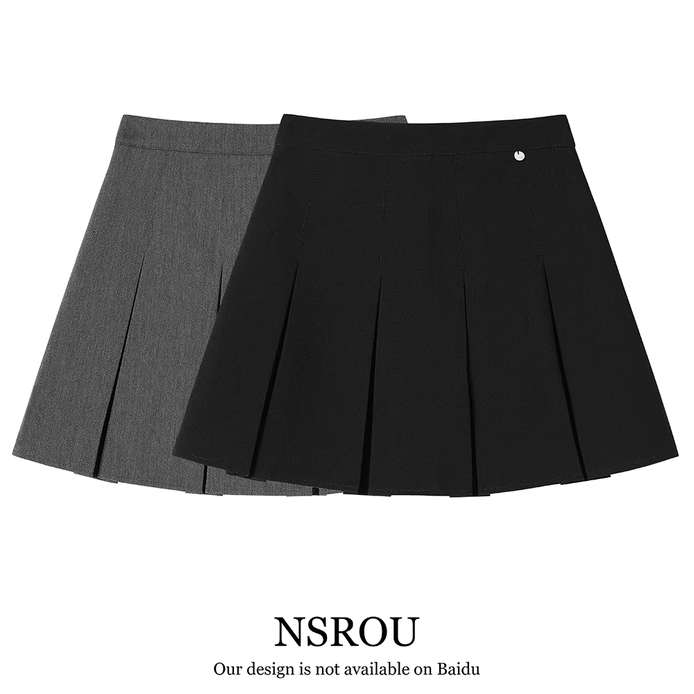 Váy ngắn xếp ly kiểu dáng cao cấp, tôn dáng, phong cách đại học Mỹ dành cho nữ, mùa xuân thu, kiểu dáng thanh lịch, chống lộ, ôm sát dáng chữ A