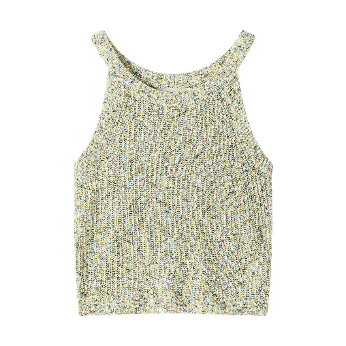 Áo thun nữ kiểu Pháp cổ điển, không tay, đa năng, kiểu halter, chất liệu dệt kim, mặc thường ngày, mùa hè