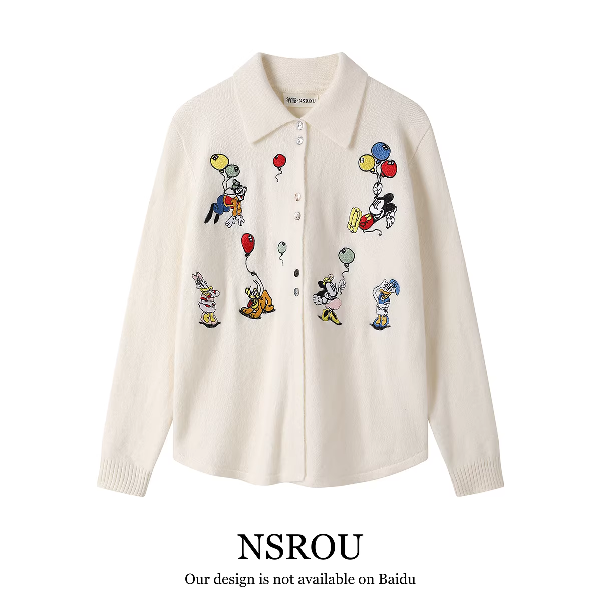 Áo cardigan dệt kim cổ polo thêu phong cách Hàn Quốc dành cho nữ, mùa thu đông, độc đáo, sành điệu, áo dài tay giảm tuổi tác