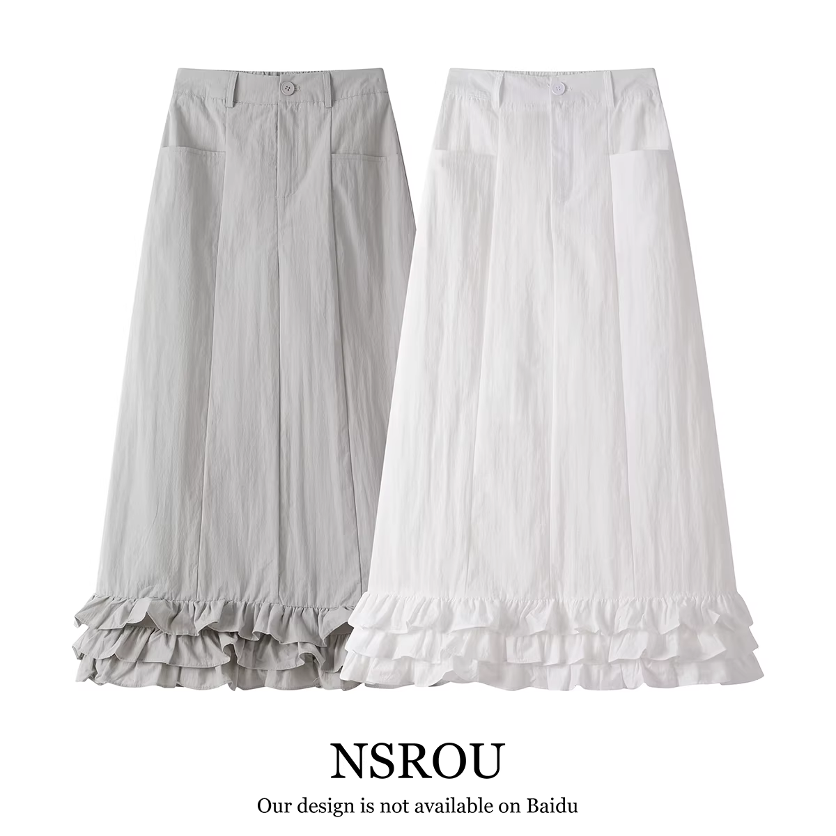 Váy trắng kiểu Hàn Quốc xẻ tà sau, váy xếp tầng dành cho nữ, váy dài dáng chữ A thẳng lưng cao tôn dáng mùa xuân hè