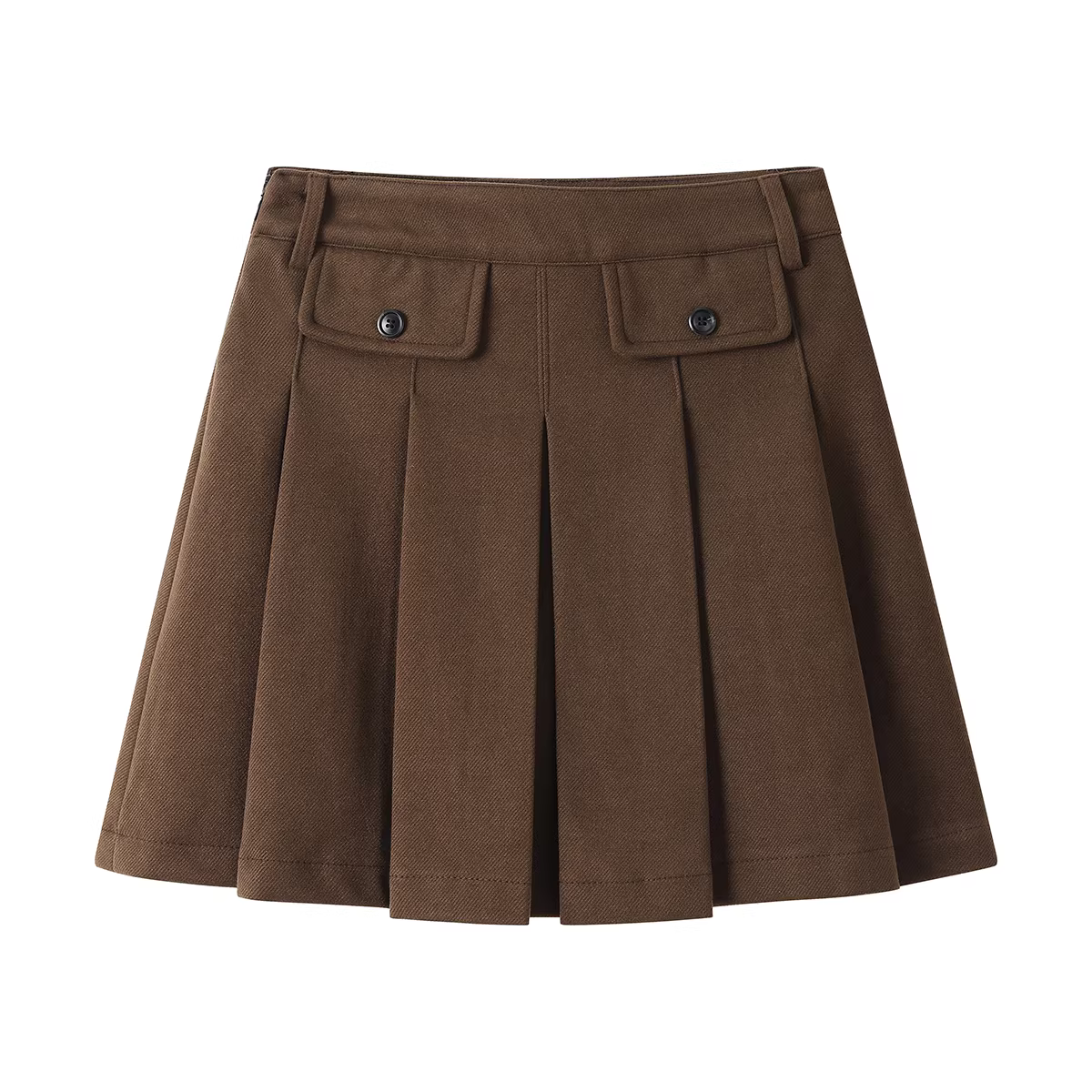 NSROU Váy len phong cách preppy kiểu Hàn Quốc váy ngắn dành cho nữ mùa thu đông váy bút chì xếp ly chữ A eo cao giảm béo