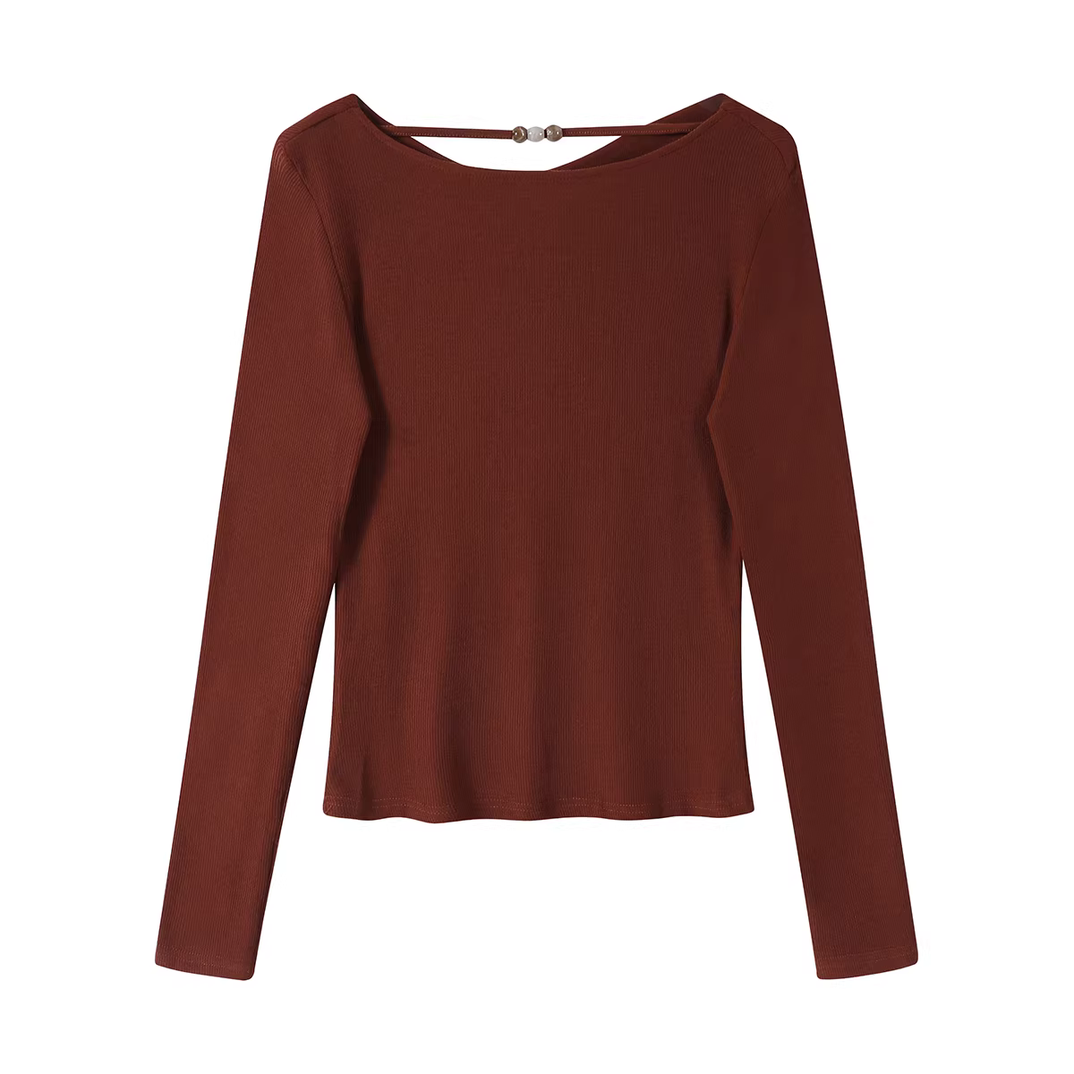 Áo dệt kim cao cấp phong cách Pháp độc đáo và sang trọng của NSROU, áo thun ngắn dáng ôm tôn dáng đầu thu.