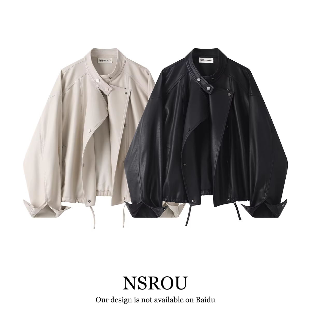 Áo khoác da cổ tròn ngắn Melard cổ điển cao cấp dành cho nữ, áo khoác và áo gió kiểu Mỹ mới dành cho mùa xuân và mùa thu.