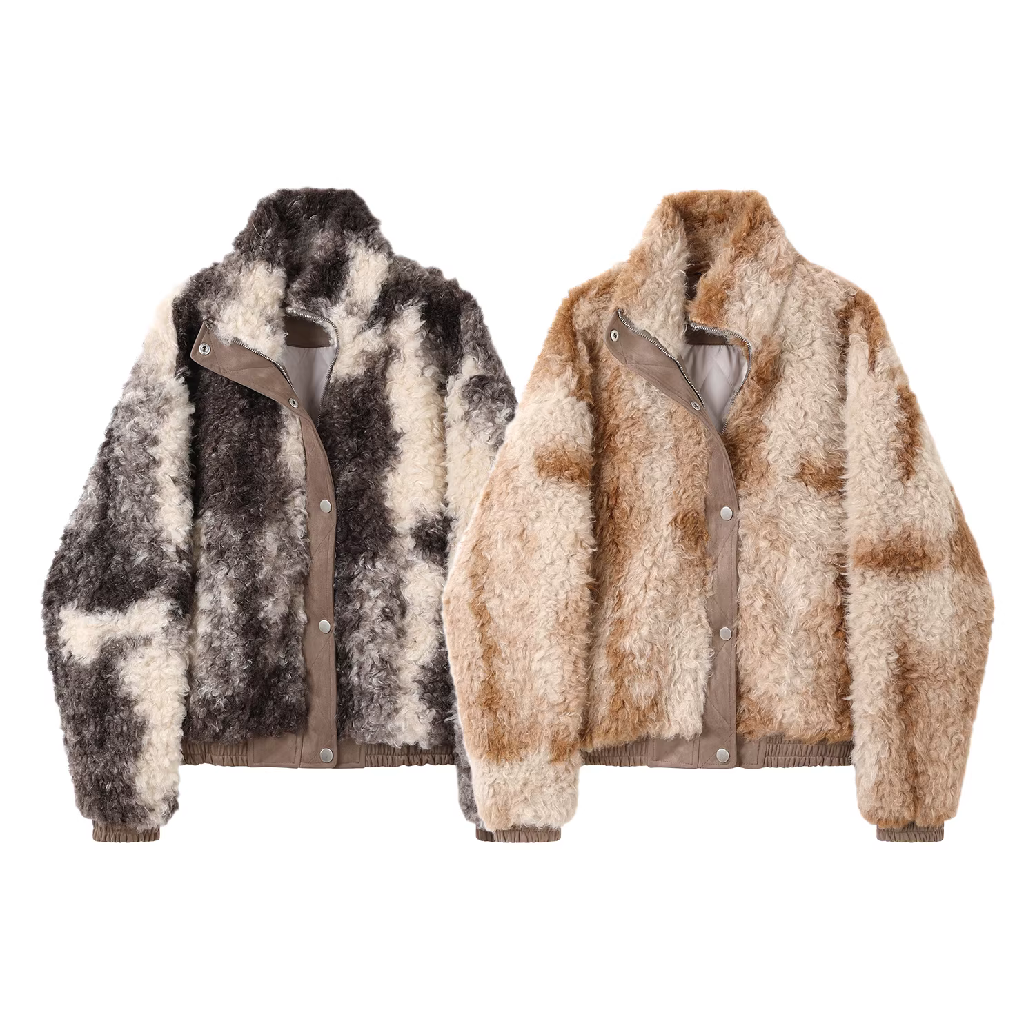 Áo khoác ngắn sang trọng phong cách Hàn Quốc dành cho nữ, áo khoác cotton ấm áp có cổ đứng mùa đông mới bằng lông cừu