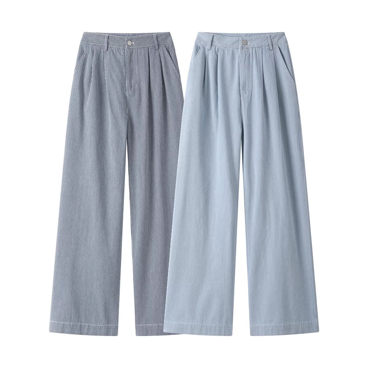 NSROU Quần jean sọc thẳng dáng rộng phong cách retro của Mỹ dành cho nữ, quần dài cạp cao mùa thu.