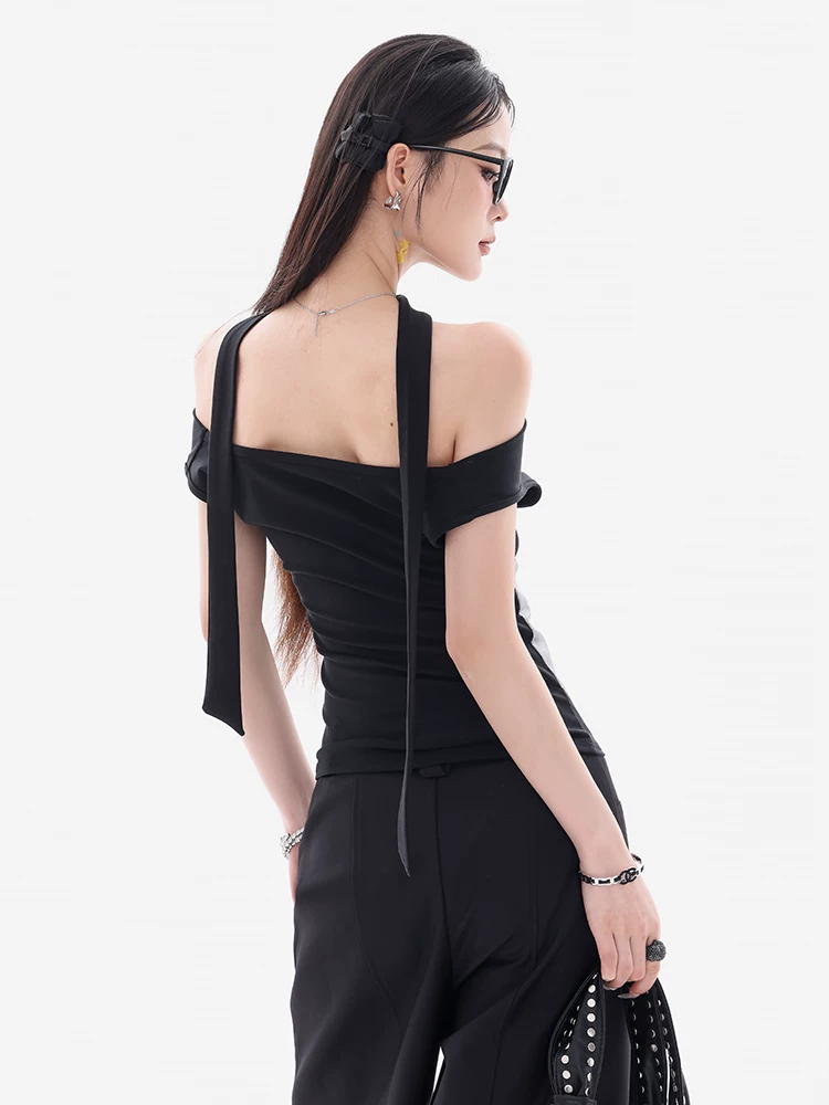 ABWEAR Tipsy Moment - Áo ba lỗ in hình cô gái nóng bỏng gốc Mỹ Áo ống ngắn mùa xuân dành cho nữ