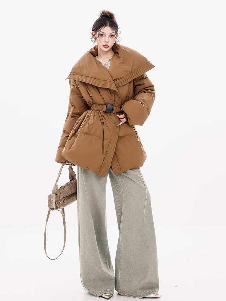 ABWEAR Zurich Winter - Áo khoác lông vịt trắng phong cách Chanel nguyên bản dành cho nữ, áo khoác ấm dáng rộng mới mùa đông