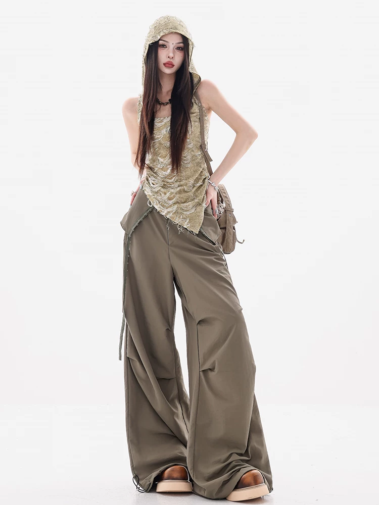 ABWEAR định nghĩa lại quần áo công sở - quần công sở kiểu Mỹ nguyên bản dành cho nữ, cạp cao, tôn dáng, rộng rãi, quần ống rộng kiểu lính dù