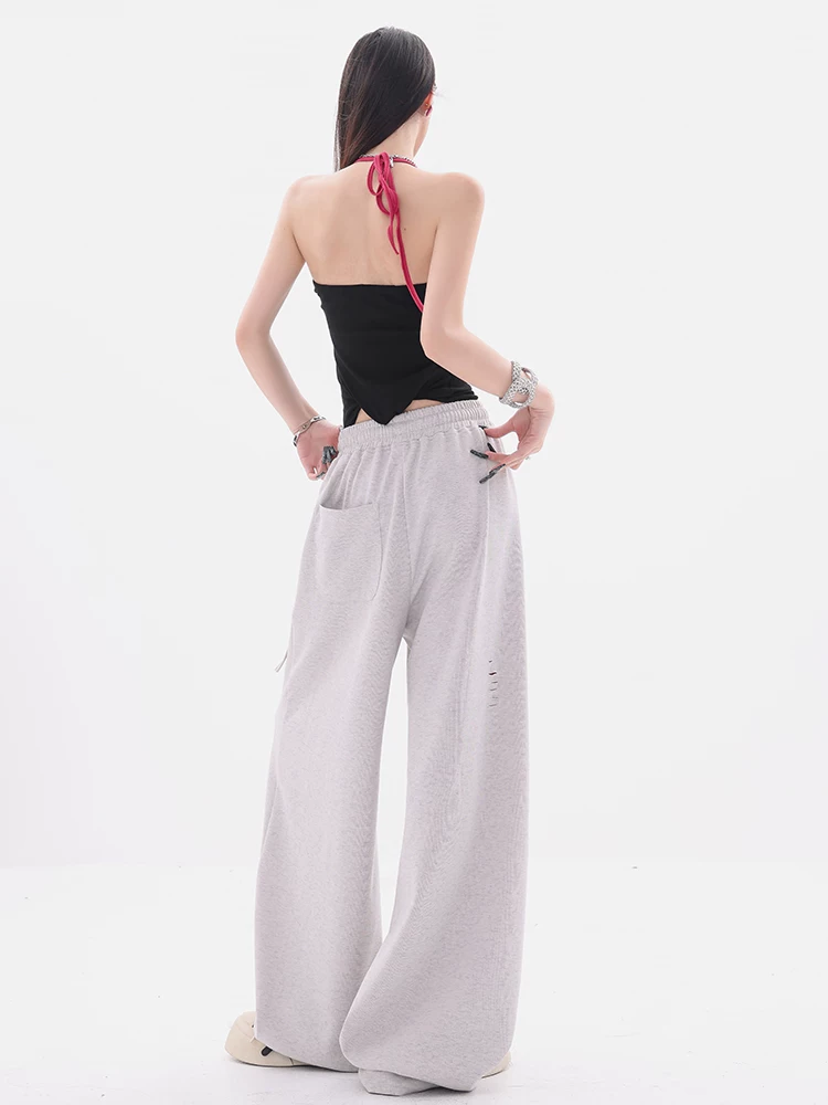 Công viên giải trí ABWEAR - Quần ống rộng in hình hoạt hình nguyên bản, quần ống rộng dáng rộng dành cho nữ
