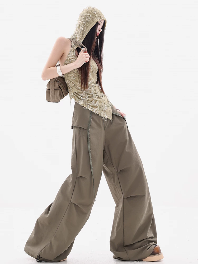ABWEAR định nghĩa lại quần áo công sở - quần công sở kiểu Mỹ nguyên bản dành cho nữ, cạp cao, tôn dáng, rộng rãi, quần ống rộng kiểu lính dù