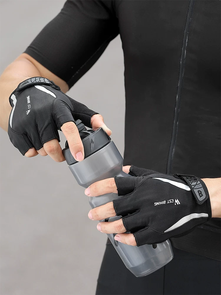 Găng tay đi xe đạp West Rider Găng tay đi xe đạp nửa ngón tay chống sốc ngắn ngón tay mùa xuân hè ngoài trời thoáng khí thiết bị thể thao dành cho nam và nữ