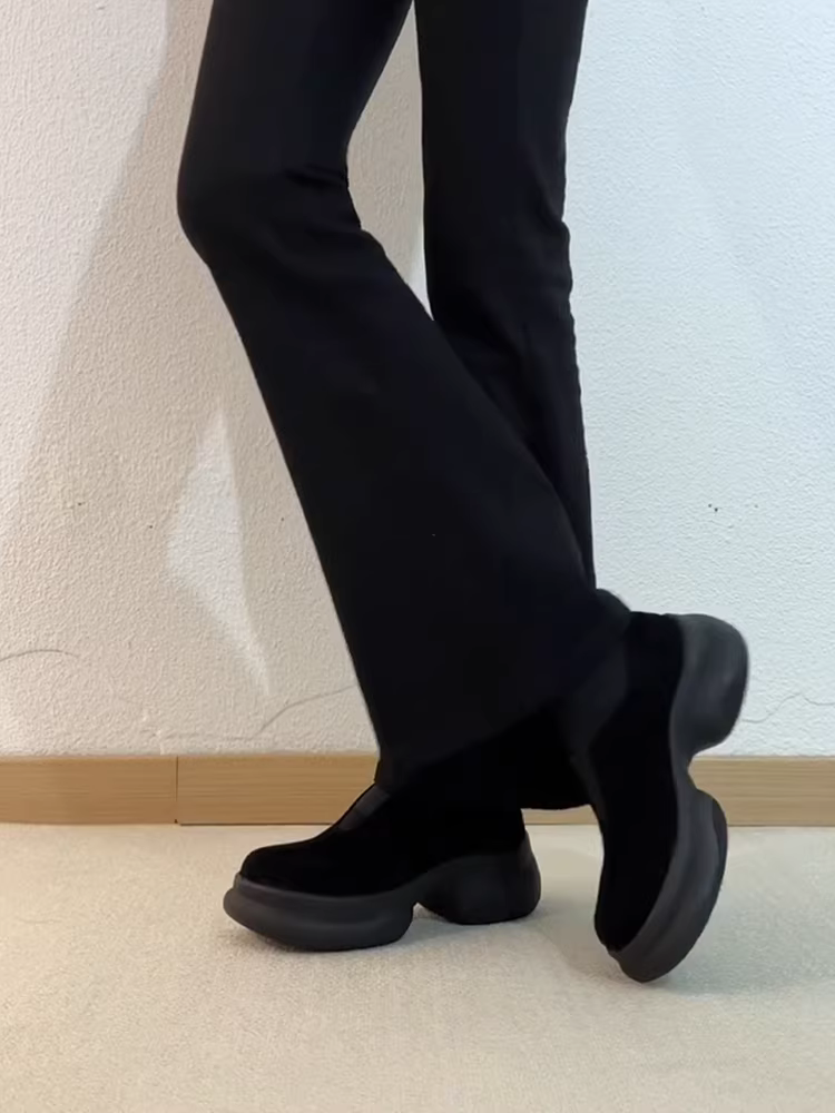 Phiên bản da cừu ~ giày đế bệt nhẹ phong cách cổ điển dành cho phụ nữ nhỏ nhắn, giày lười, thoải mái và thời trang