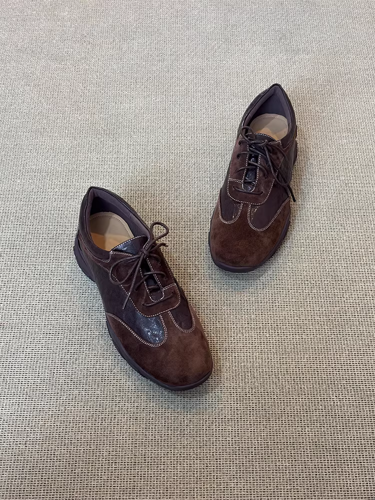 Phiên bản da cừu ~ Giày thể thao thông thường bằng da thật dành cho nữ, phong cách cổ điển, cổ sâu, đế mềm, giày tập luyện mới của Đức, giày đơn thời trang cho mọi mùa.