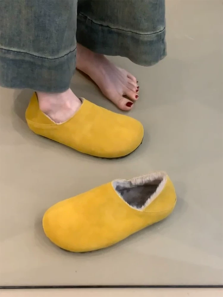 Phiên bản da cừu ~ Giày Birkenstock đa năng, siêu mềm, kiểu dáng cổ điển, thiết kế khoét sâu dành cho nữ, kiểu lười đi có lớp lót lông cừu giữ ấm và giày lông thú đa năng.