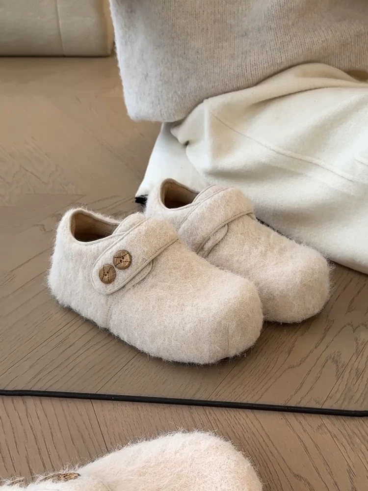 Phiên bản da cừu ~ Tăng chiều cao khoảng 5cm dành cho người nhỏ nhắn, giày đơn giản kiểu cổ điển bằng da lộn dành cho nữ, phong cách Hàn Quốc độc đáo, giày Birkenstock kẻ sọc nhẹ nhàng.