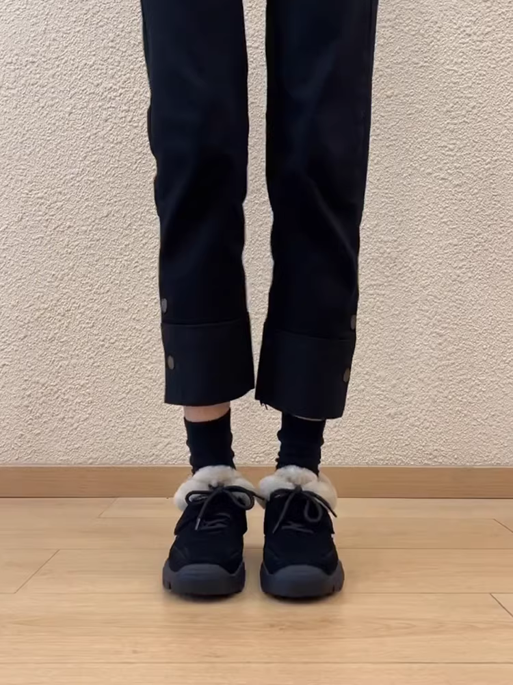 Phiên bản da cừu ~ Giày thường ngày có dây buộc ấm áp, đế dày, thoải mái, chống trượt, thời trang mùa đông dành cho nữ, giày bốt đi tuyết lót lông cừu nhỏ nhắn