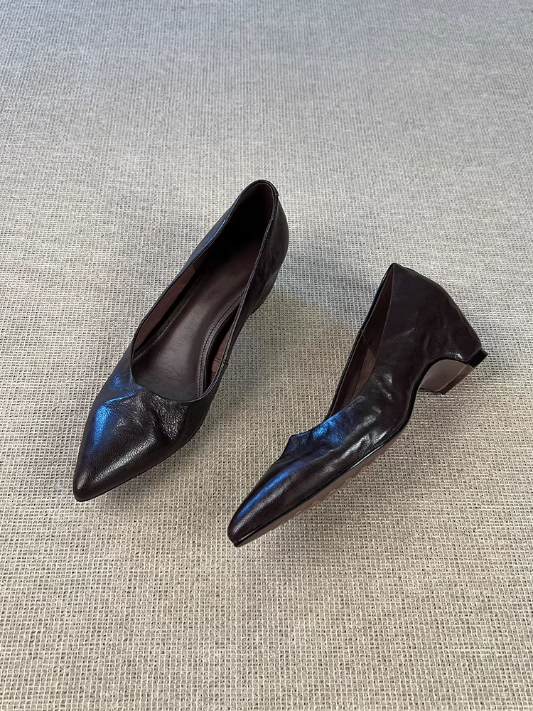 Phiên bản da cừu ~ Giày lười đế bằng da thật cao cấp thanh lịch dành cho nữ, phong cách Pháp, khí chất dịu dàng, giày công sở thon gọn