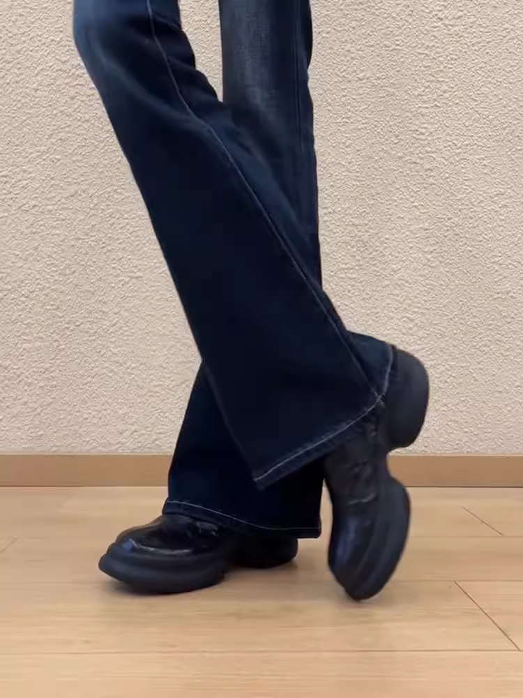 Phiên bản da cừu ~ Giày lười đế dày thời trang dành cho phụ nữ nhỏ nhắn, giày da thật kiểu dáng đa năng kiểu Anh, giày da nhỏ kiểu Anh