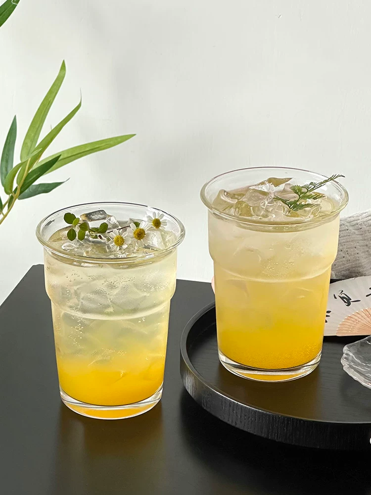 Ly thủy tinh trong suốt dáng loe, thiết kế thời trang, ly đựng đồ uống cao cấp, ly nước có ga dung tích lớn, ly nước ép, ly cà phê.