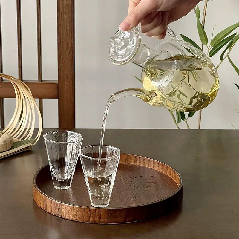Ấm trà thủy tinh kiểu Trung Quốc mới, mô phỏng ấm trà của hoàng phi thời nhà Tống, ấm trà dùng cho trà xanh, cốc chịu nhiệt, bộ ấm đun nước.