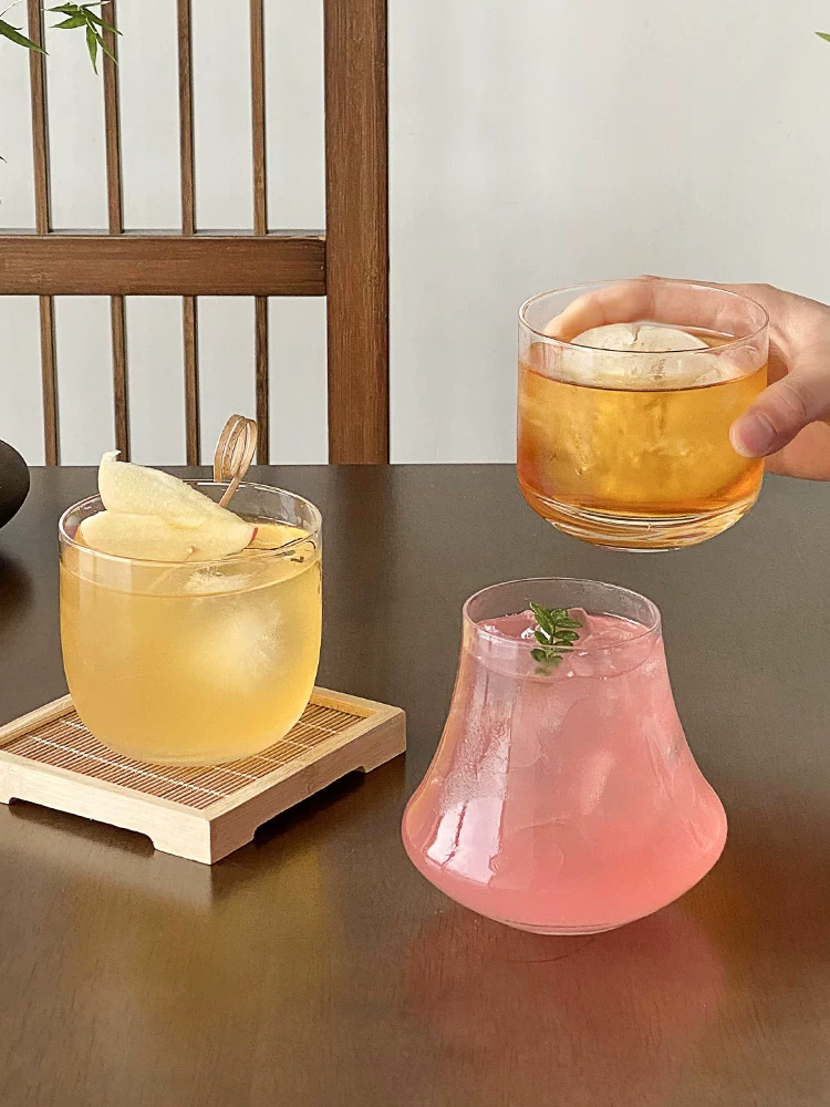 Ly thủy tinh siêu mỏng kiểu Trung Quốc mới, có giá trị thẩm mỹ cao, ly đựng đá viên cocktail, ly cà phê đá phong cách ins, ly latte, ly cổ điển.